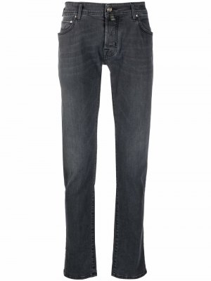 Узкие джинсы с декоративным платком Jacob Cohen. Цвет: серый