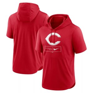 Мужской пуловер с короткими рукавами и худи Red Cincinnati Reds Logo Lockup Performance Nike