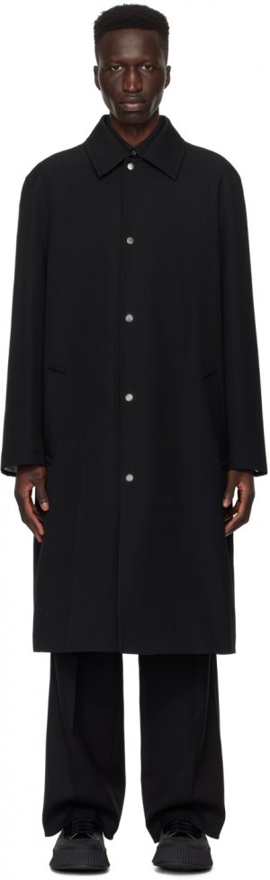 Черное пальто на кнопках , цвет Black Jil Sander