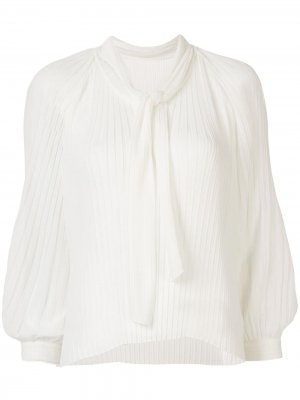 Блузка с длинными рукавами и складками Tomorrowland. Цвет: белый