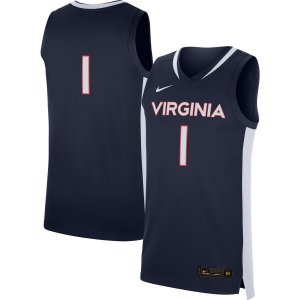 Реплика мужской баскетбольной майки #1 темно-синего цвета Virginia Cavaliers Nike