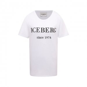 Хлопковая футболка Iceberg. Цвет: белый