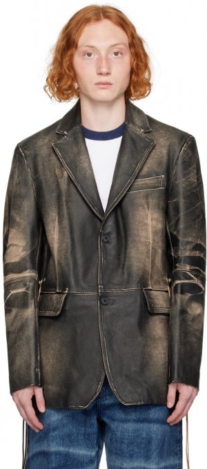 Серый кожаный пиджак EYTYS Cameron