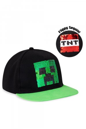 Двусторонняя кепка с пайетками, зеленая , мультиколор Minecraft