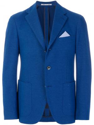Пиджак с накладными карманами Cantarelli. Цвет: синий