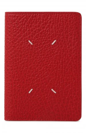 Кожаная обложка для паспорта Maison Margiela. Цвет: красный