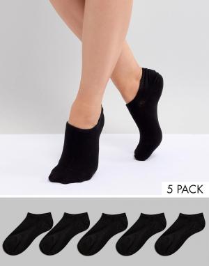 Набор из 5 пар черных спортивных носков -Черный цвет Monki