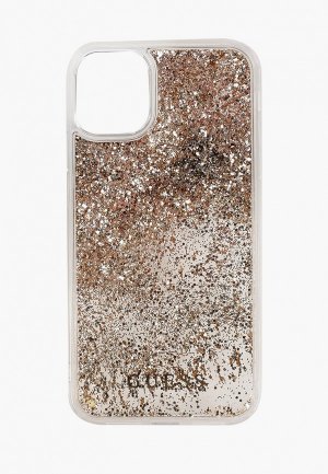 Чехол для iPhone Guess 11, Liquid Glitter Hard Hearts Gold. Цвет: прозрачный