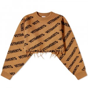 Джемпер VETEMENTS Monogram Cropped Knitted Sweater