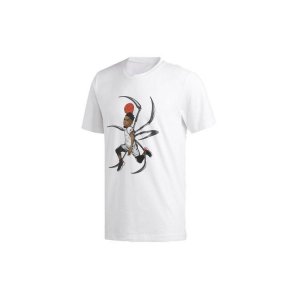 Spida Geek Up Future Star Cartoon Print Short Sleeve T-Shirt Men Tops White DQ0920 Adidas