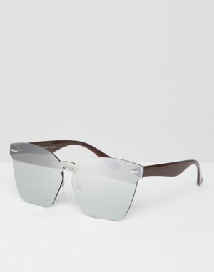 Солнцезащитные очки в коричневой оправе 7x-Серебряный 7X