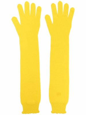Перчатки с вышитым логотипом Nº21. Цвет: желтый