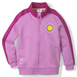 Детская олимпийка x Smileyworld T7 Track Jacket PUMA. Цвет: розовый