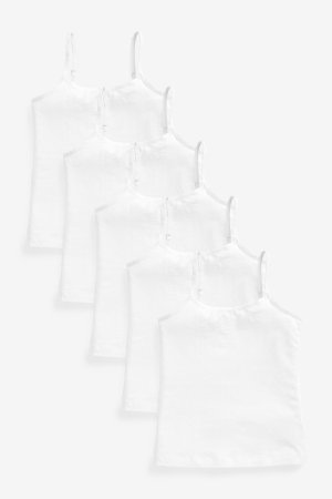 Комплект из 5 футболок на эластичных бретелях , белый Next