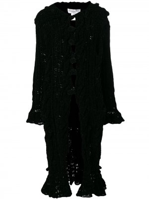 Длинное пальто Chenille Christian Dior. Цвет: черный