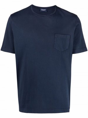 Patch-pocket cotton T-shirt Drumohr. Цвет: синий