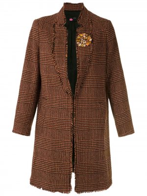 Твидовое пальто с укороченными рукавами Eva. Цвет: оранжевый