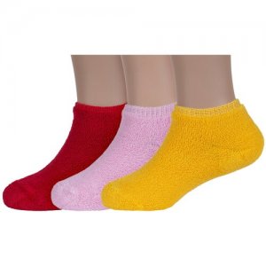 Комплект из 3 пар детских махровых носков микс 11, размер 12-14 ХОХ. Цвет: мультиколор