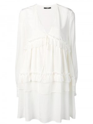 Короткое платье с оборками Sly010. Цвет: белый