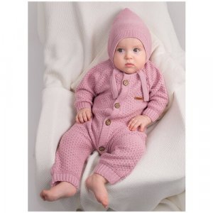 Комплект одежды  детский, чепчик и комбинезон, нарядный стиль, размер 86, розовый LEO. Цвет: розовый