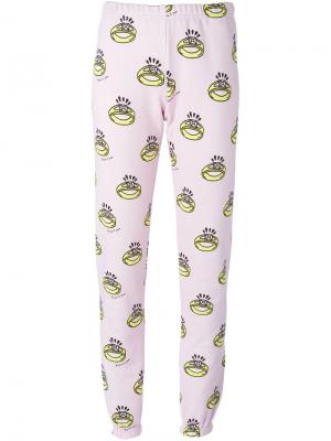 Пижамные брюки с принтом колец Au Jour Le. Цвет: розовый и фиолетовый