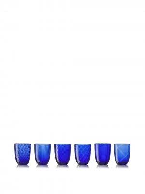 Набор Idra из шести стаканов NasonMoretti. Цвет: синий