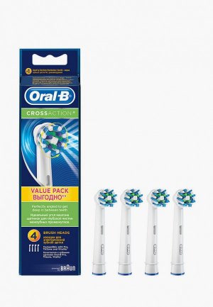 Комплект насадок для зубной щетки Oral B Cross Action (4 шт.) EB 50-4. Цвет: белый