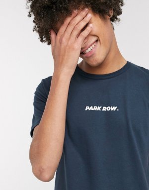 Темно-синяя футболка с логотипом -Темно-синий Park Row