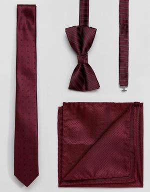 Подарочный набор с галстуком, галстуком-бабочкой и платком -Красный Jack & Jones