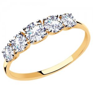 Кольцо из золота с фианитами 31-110-00308-1, размер 17 Diamant