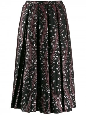 Расклешенная юбка с вышивкой Marco De Vincenzo. Цвет: черный