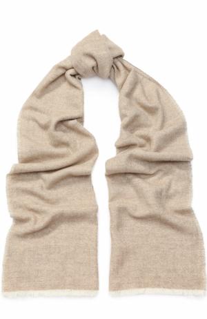 Кашемировый шарф с необработанным краем Kiton. Цвет: бежевый