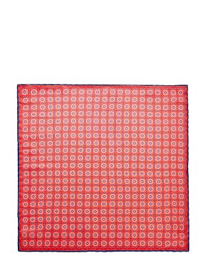 Шелковый платок-паше ручной работы с принтом CANALI. Цвет: красный