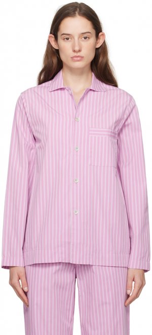 Пурпурная пижамная рубашка с длинным рукавом , цвет Purple pink stripes Tekla