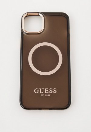 Чехол для iPhone Guess 14 Plus из пластика и силикона с MagSafe. Цвет: коричневый