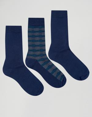 3 пары темно-синих хлопковых носков Italy Ciao. Цвет: темно-синий