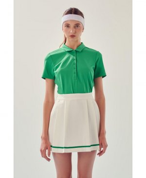 Женская спортивная одежда, растягивающийся топ с короткими рукавами , зеленый English Factory