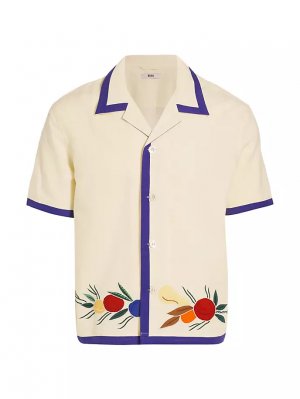 Рубашка с короткими рукавами и аппликацией Fruit Bunch , белый Bode