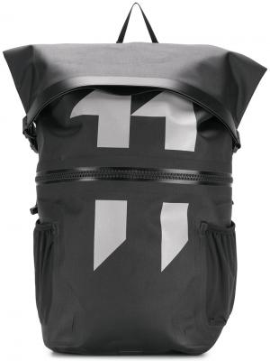 Рюкзак с принтом логотипа 11 By Boris Bidjan Saberi. Цвет: чёрный