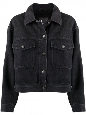Джинсовая куртка с подкладкой из шерпы 8pm. Цвет: черный
