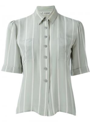 Рубашка в полоску с короткими рукавами Jean Louis Scherrer Vintage. Цвет: серый
