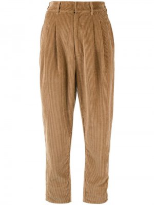Вельветовые брюки с завышенной талией Bassike. Цвет: коричневый