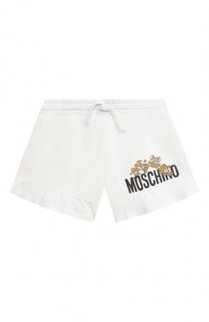 Хлопковые шорты Moschino. Цвет: белый