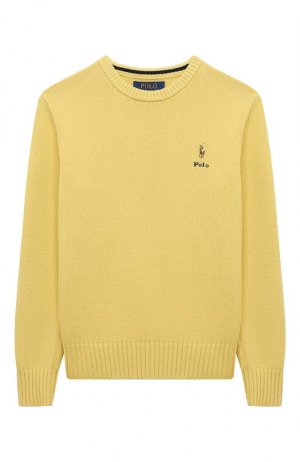 Хлопковый пуловер Polo Ralph Lauren. Цвет: жёлтый