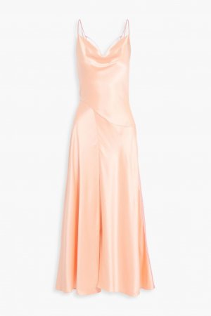 Драпированное двухцветное платье-комбинация из шелкового атласа ROKSANDA, оранжевый Roksanda