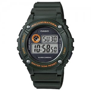 Наручные часы CASIO W-216H-3B, хаки, черный. Цвет: хаки
