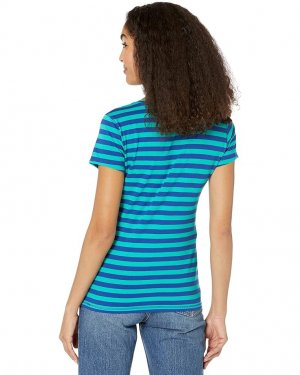 Рубашка U.S. POLO ASSN. Striped V-Neck Tee Shirt, цвет Deep Green