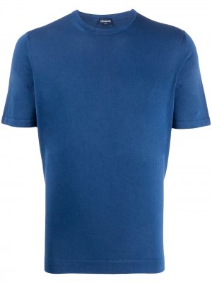 Однотонная футболка Drumohr. Цвет: синий