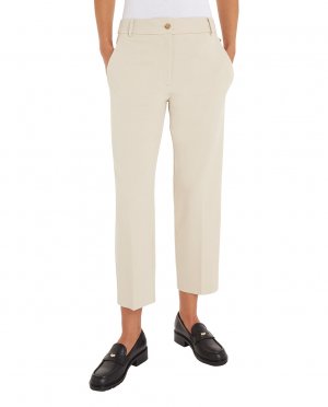 Женские брюки прямого кроя с пятью карманами и завышенной талией , бежевый Tommy Hilfiger. Цвет: бежевый