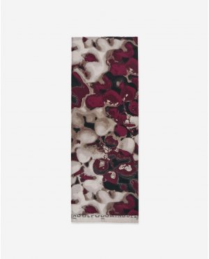 Женская шаль из 100% органического хлопка с принтом бордового цвета , бордо Adolfo Dominguez